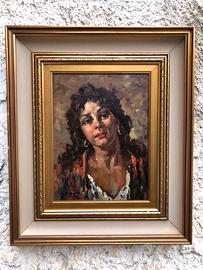 Quadro vintage -Figura Donna- olio su tela