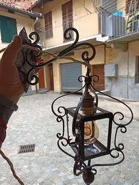 Lampada x esterni in ferro battuto