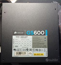 alimentatore corsair 600gs con led