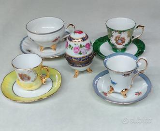 Lotto 4 tazzine vintage da collezione in Limoges