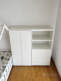 Armadio per bambino Ikea SMÅSTAD / PLATSA bianco