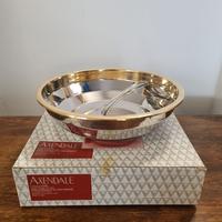 Insalatiera in acciaio e oro zecchino