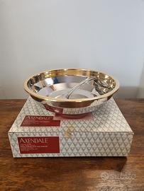 Insalatiera in acciaio e oro zecchino