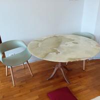 tavolo rotondo 130 in marmo onice con sedie