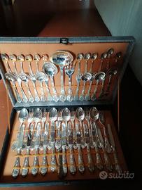 Servizio posate placate argento 800