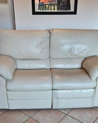 Divano in pelle 2 posti reclinabile