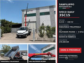 Iveco Daily 35C15 Ribaltabile Trilat + Gru Palfing