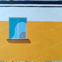 Quadro di S|MONE P|AZZES| - F|NESTRA CON SED|A