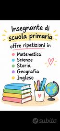 Insegnante scuola primaria si offre per i compiti