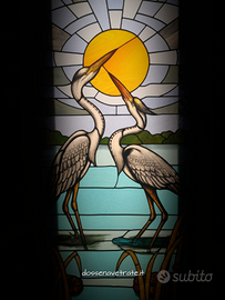 Vetrata artistica porta finestra muro divisorio