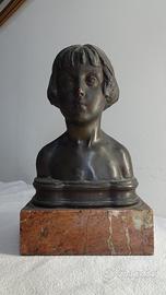 Statuetta Bronzo Ida Zocchi ritratto di bambina