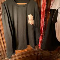 Maglia da pigiama nera con cane