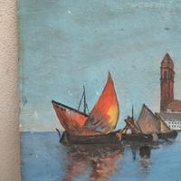 due dipinti in uno, olio su compensato