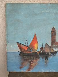 due dipinti in uno, olio su compensato