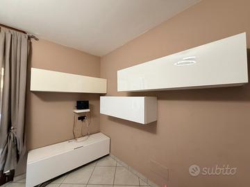 Soggiorno Moderno Bianco Lucido - 3 Elementi