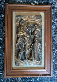 Quadro Bassorilievo in bronzo e cornice legno