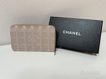 CHANEL portafogli originale NUOVO in tessuto beige