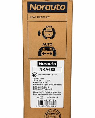 KIT FRENI POSTERIORI NORAUTO – NKA688 – 203x38 mm 