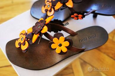 Sandali Miu Miu in cuoio donna 35 nuovi