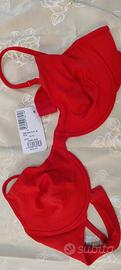 Reggiseno Pompea – Rosso, Cotone Elasticizzato, Ta