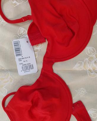Reggiseno Pompea – Rosso, Cotone Elasticizzato, Ta