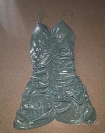 vestito menta glitterato