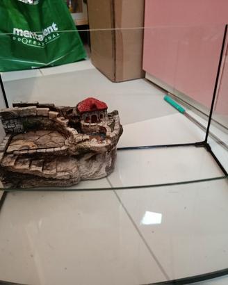 acquario tartarughiera con casetta e mulino