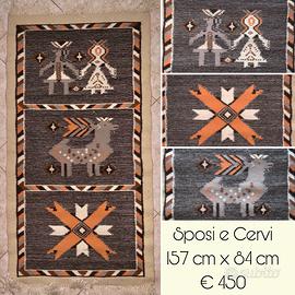 Tappeto sardo . Sposi e cervi 157 cm x 84 cm
