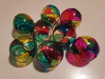 Set 8 Palline Vintage in Vetro Soffiato 