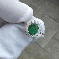 Anello NUOVO oro e diamanti e smeraldo naturali