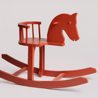 🎠 Cavallo a dondolo in legno rosso