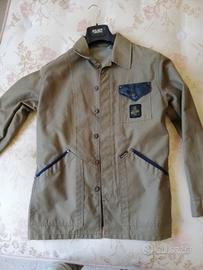 Giacca camicia vintage RefrigiWear verde militare 