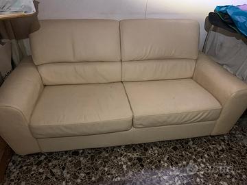 Divano in vera pella , 2 metri lineare