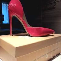 Scarpe décolleté rosa fucsia con tacco