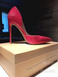 Scarpe décolleté rosa fucsia con tacco