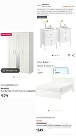 Camera da letto matrimoniale completa bianca