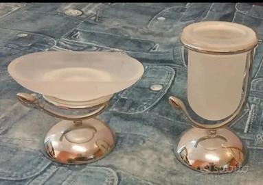 Set da bagno porta sapone e porta spazzolini 