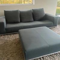 B&B Italia GEORGE Divano 3P+pouf  cotone C./grigio
