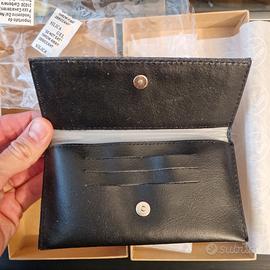 Porta documenti in pelle nera