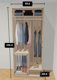 pax ikea guardaroba 100×60 h236 armadio
