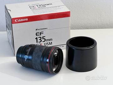 Canon EF 135 mm F2 L USM obiettivo con scatola