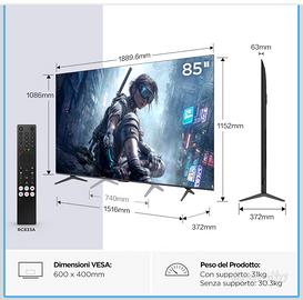 85 pollici TELEVISORE marca TLC tv smart tv