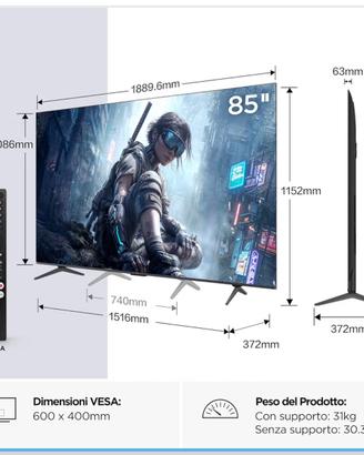 85 pollici TELEVISORE marca TLC tv smart tv