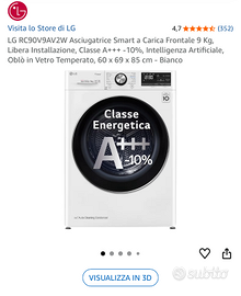 Asciugatrice LG RC90V9AV2W Smart A+++ -10%