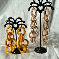 Precchini pendenti set 2 pz handmade uncinetto