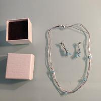 Collana e orecchini argento coordinati turchesi