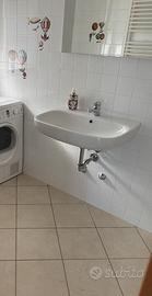 Lavabo con rubinetterie cromate