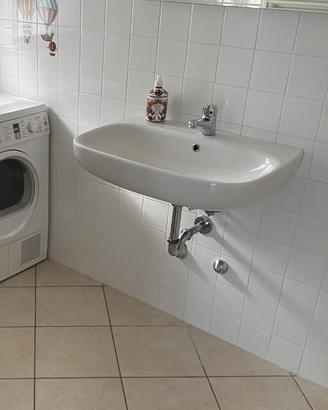 Lavabo con rubinetterie cromate