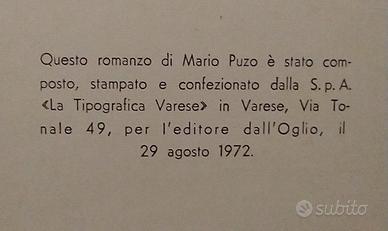Libro Retrò/Vintage 1972 " il  Padrino "