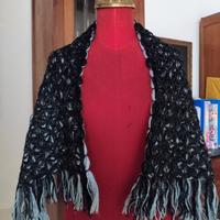 Sciarpa stola vintage anni 80 double-face 